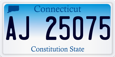 CT license plate AJ25075