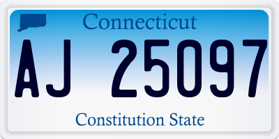 CT license plate AJ25097