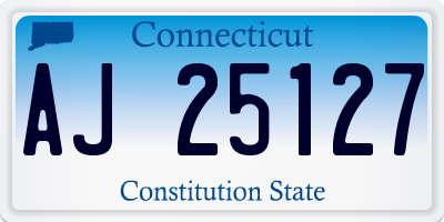 CT license plate AJ25127