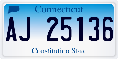 CT license plate AJ25136
