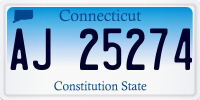 CT license plate AJ25274