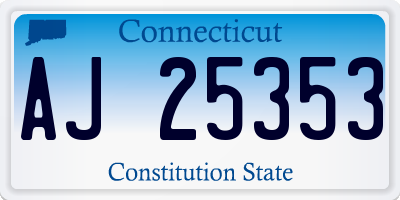 CT license plate AJ25353
