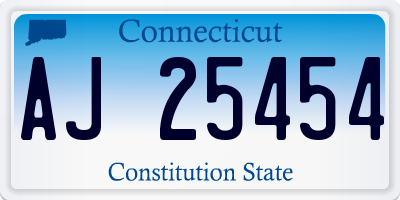CT license plate AJ25454
