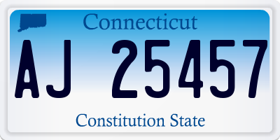 CT license plate AJ25457
