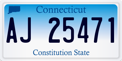 CT license plate AJ25471
