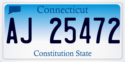 CT license plate AJ25472