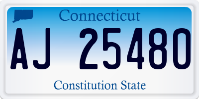 CT license plate AJ25480