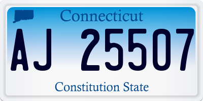 CT license plate AJ25507