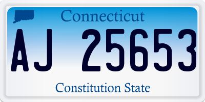 CT license plate AJ25653