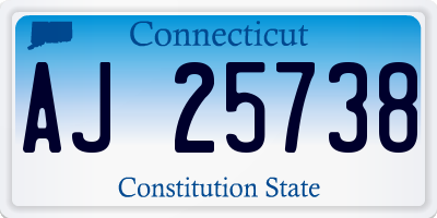 CT license plate AJ25738