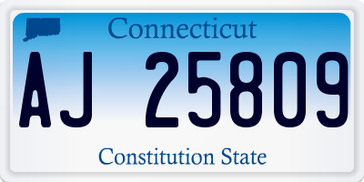 CT license plate AJ25809