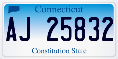 CT license plate AJ25832