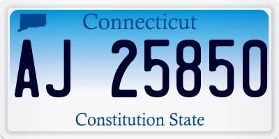 CT license plate AJ25850