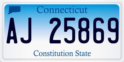 CT license plate AJ25869