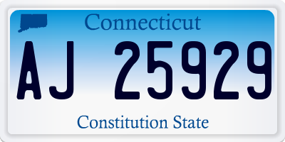 CT license plate AJ25929