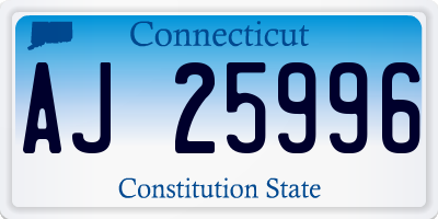 CT license plate AJ25996