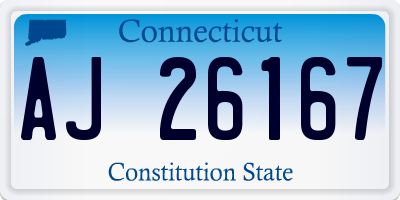 CT license plate AJ26167