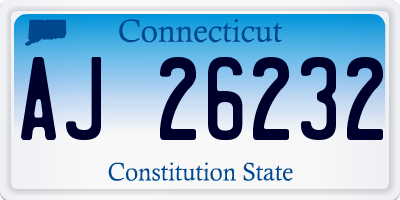 CT license plate AJ26232