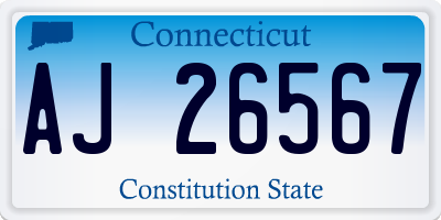 CT license plate AJ26567