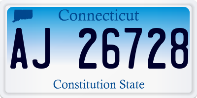 CT license plate AJ26728
