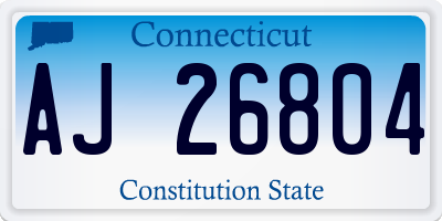 CT license plate AJ26804