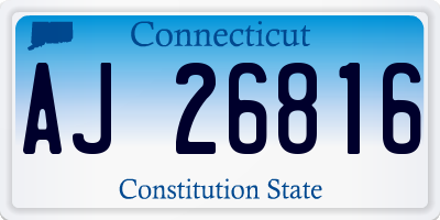 CT license plate AJ26816