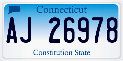 CT license plate AJ26978