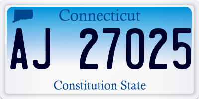 CT license plate AJ27025