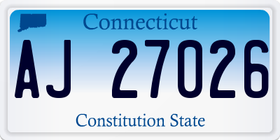 CT license plate AJ27026