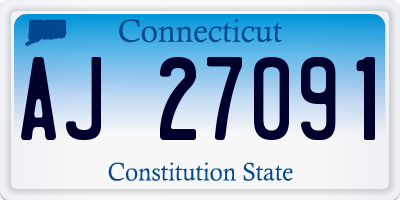 CT license plate AJ27091