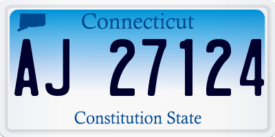 CT license plate AJ27124
