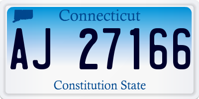 CT license plate AJ27166