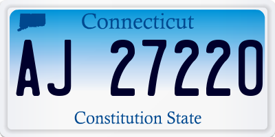 CT license plate AJ27220