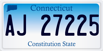 CT license plate AJ27225