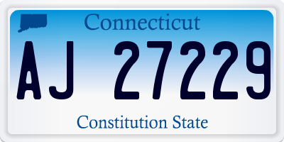 CT license plate AJ27229