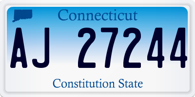 CT license plate AJ27244