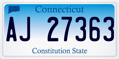 CT license plate AJ27363