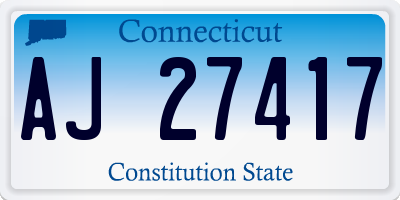 CT license plate AJ27417