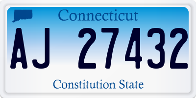 CT license plate AJ27432
