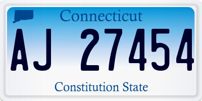 CT license plate AJ27454