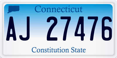CT license plate AJ27476