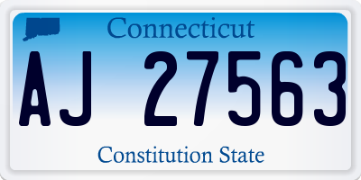 CT license plate AJ27563