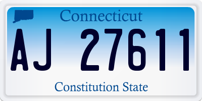 CT license plate AJ27611