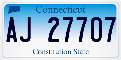 CT license plate AJ27707
