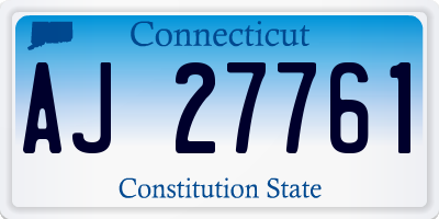 CT license plate AJ27761