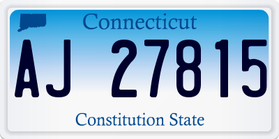 CT license plate AJ27815