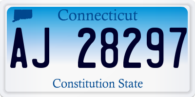 CT license plate AJ28297