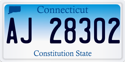 CT license plate AJ28302