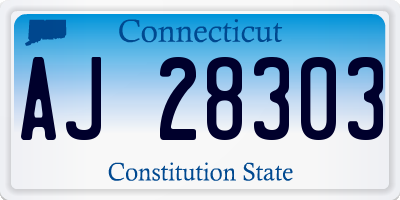 CT license plate AJ28303