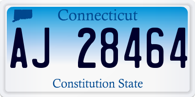 CT license plate AJ28464